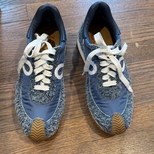 Loewe Blue and Gray Textured Sneakers